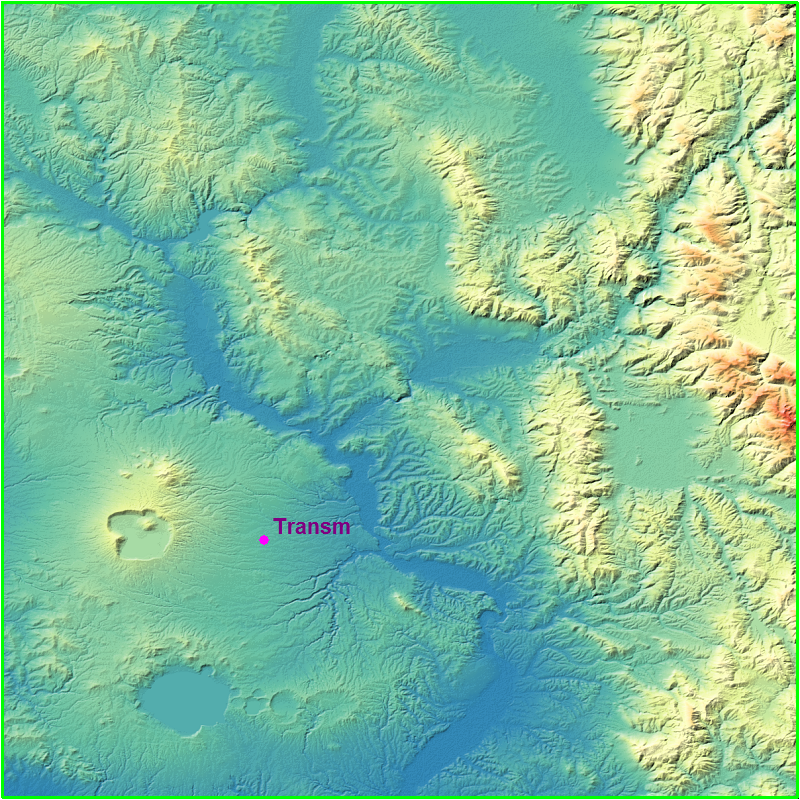 RELIEF MAP WITH TRANSMITTER POINT